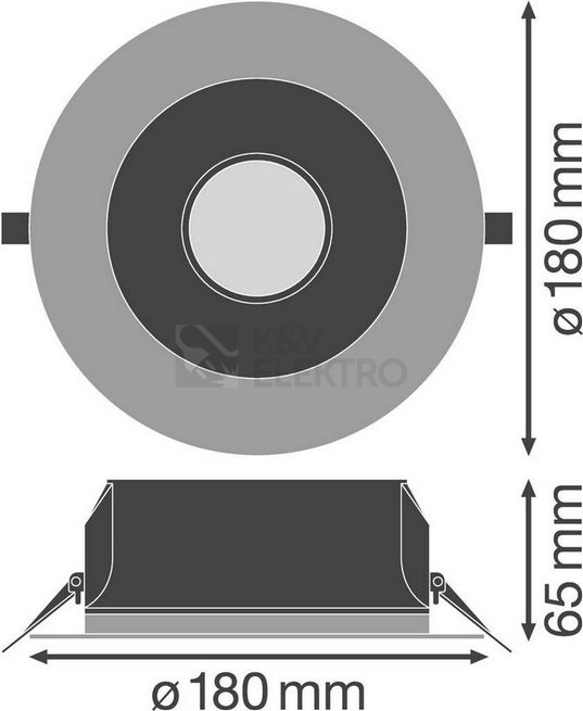 Obrázek produktu LED podhledové svítidlo LEDVANCE Downlight UGR<19 155mm 14W 3000K teplá bílá IP54 11