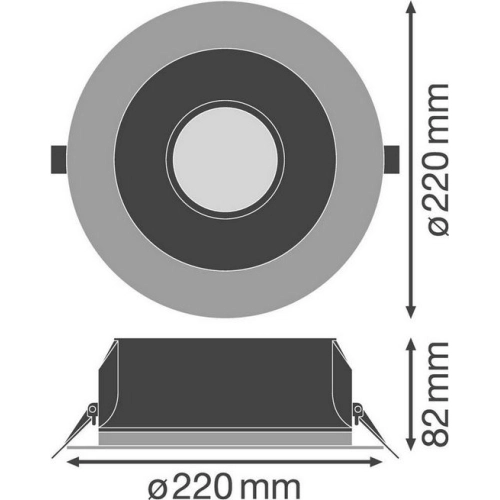 LED podhledové svítidlo LEDVANCE Downlight UGR<19 195mm 21W 3000K teplá bílá IP54 (obrázek 9)
