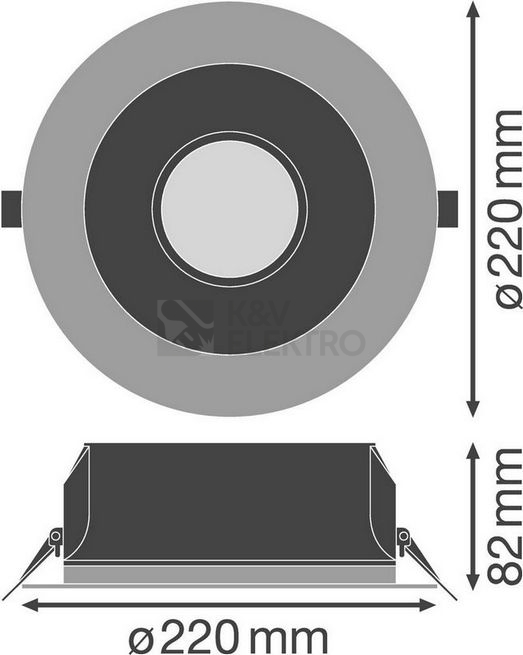 Obrázek produktu LED podhledové svítidlo LEDVANCE Downlight UGR<19 195mm 21W 3000K teplá bílá IP54 4