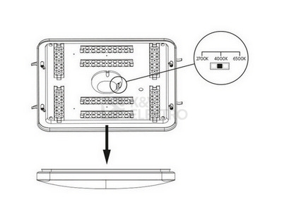 Obrázek produktu LED svítidlo 35W PLAFON SQUARE 2700K/4000K/6500K krokově stmívatelné LEDMED LM31100004 1