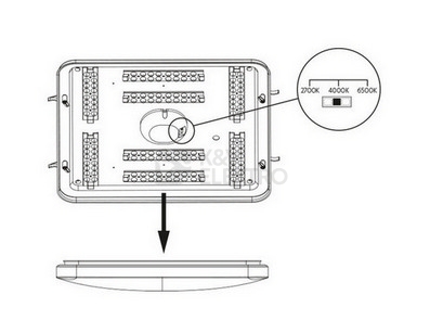 Obrázek produktu LED svítidlo 35W PLAFON SQUARE 2700K/4000K/6500K krokově stmívatelné LEDMED LM31100004 3