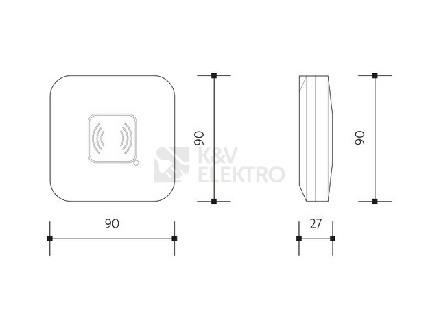 Obrázek produktu Pohybové čidlo mikrovlné Panlux SQUARE PN71000020 360° bílá IP20 1