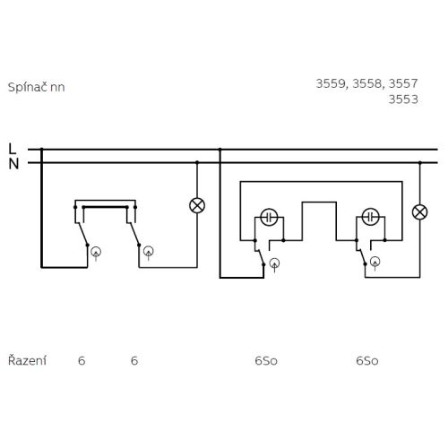 ABB Tango vypínač č.6 IP44 bílá 3559A-A06940 B