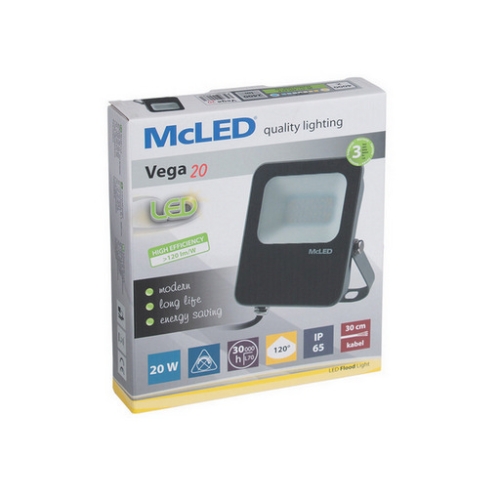 LED reflektor McLED Vega 20W 2800lm 4000K neutrální bílá IP65 ML-511.600.82.0