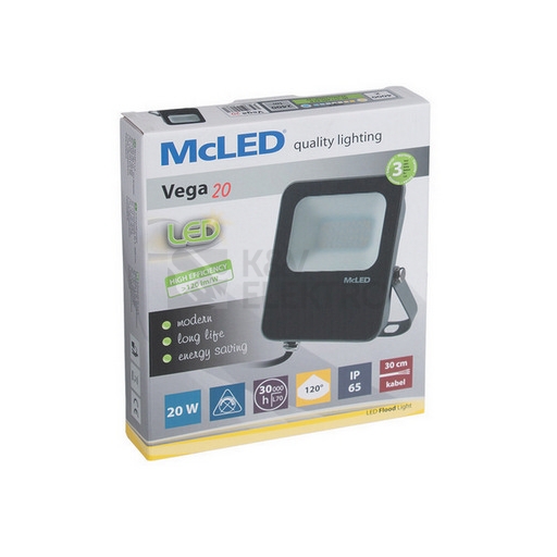 Obrázek produktu  LED reflektor McLED Vega 20W 2400lm 4000K neutrální bílá IP65 ML-511.600.82.0 1