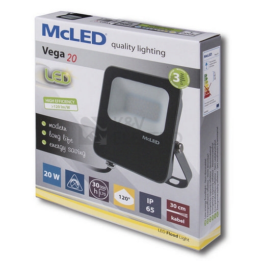 Obrázek produktu  LED reflektor McLED Vega 20W 2400lm 4000K neutrální bílá IP65 ML-511.600.82.0 5