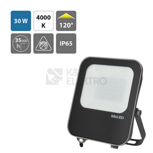 Obrázek produktu  LED reflektor McLED Vega 30W 3600lm 4000K neutrální bílá IP65 ML-511.605.82.0 3