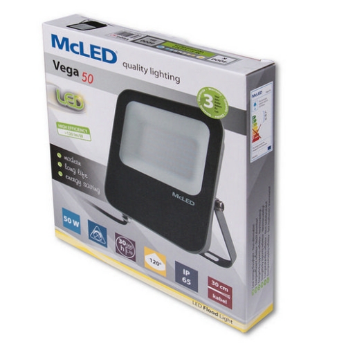 LED reflektor McLED Vega 50W 6000lm 4000K neutrální bílá IP65 ML-511.610.82.0