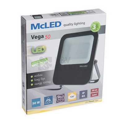 Obrázek produktu LED reflektor McLED Vega 50W 6000lm 4000K neutrální bílá IP65 ML-511.610.82.0 1
