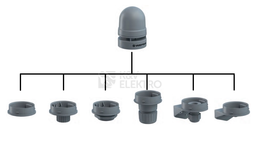 Obrázek produktu Akustická siréna EvoSIGNAL Mini WERMA 16070060 115-230VAC 95dB stálý/pulzující tón IP66 3