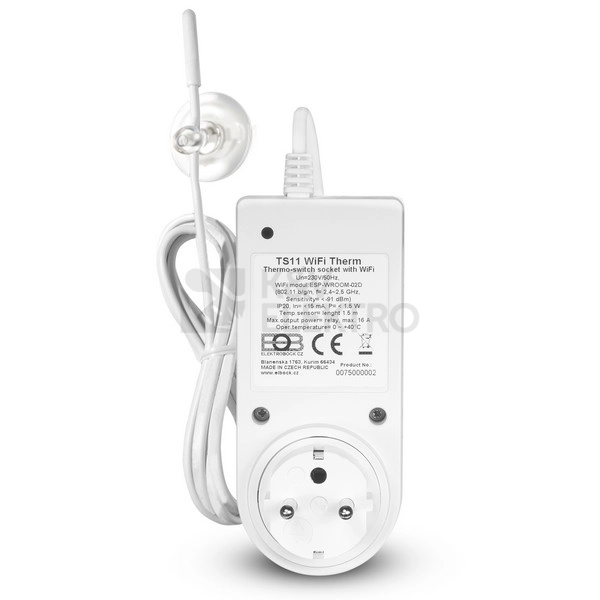 Obrázek produktu Chytrá tepelně spínaná zásuvka ELEKTROBOCK TS11 WiFi Therm 5