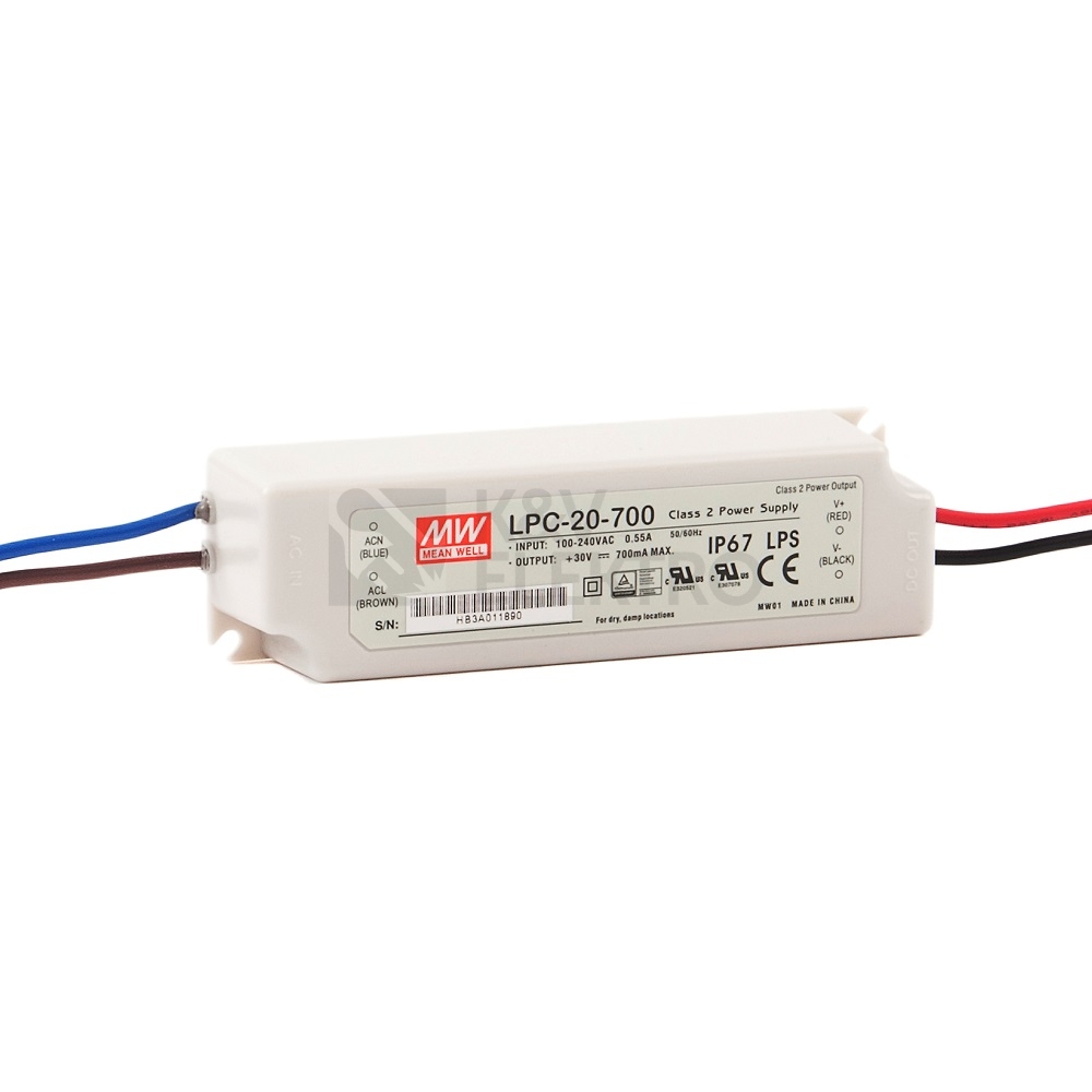 Obrázek produktu  LED driver MEAN WELL LPC-20-700 20W 700mA 0