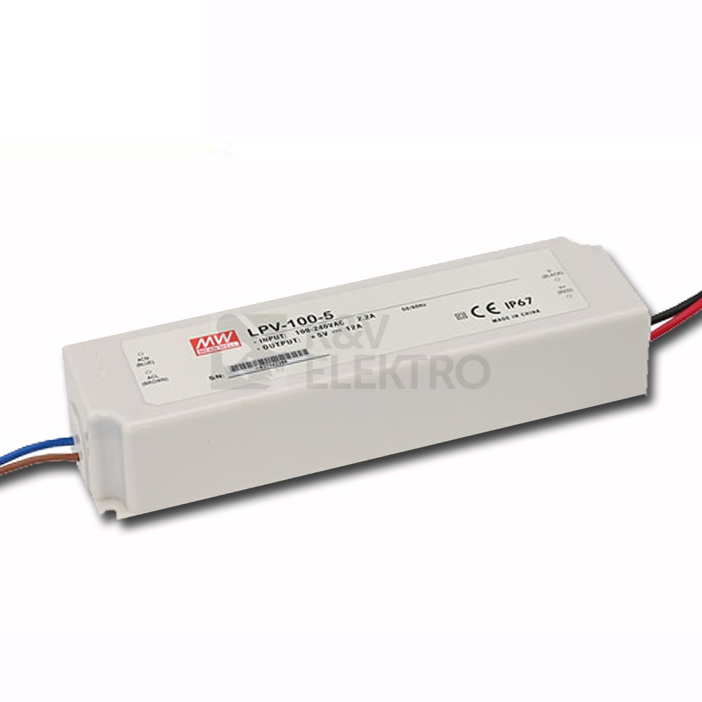 Obrázek produktu Napájecí zdroj MEAN WELL pro LED 5VDC 100W LPV-100-5 0