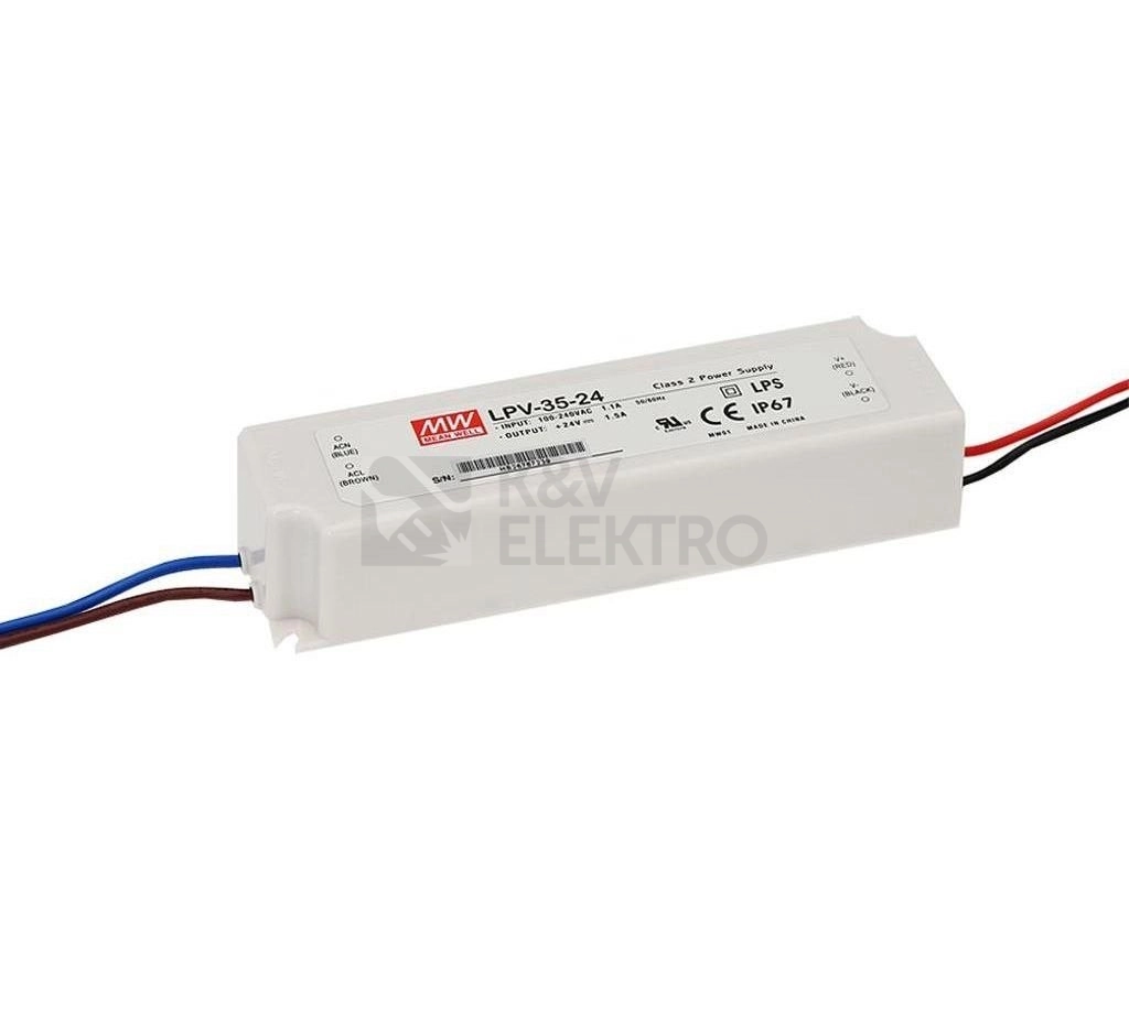 Obrázek produktu Napájecí zdroj MEAN WELL pro LED 24VDC 35W LPV-35-24 0