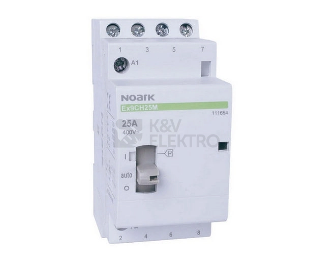 Obrázek produktu Instalační stykač NOARK Ex9CH25M 40 230V EU 230V 25A s manuálním ovládáním 111654 0