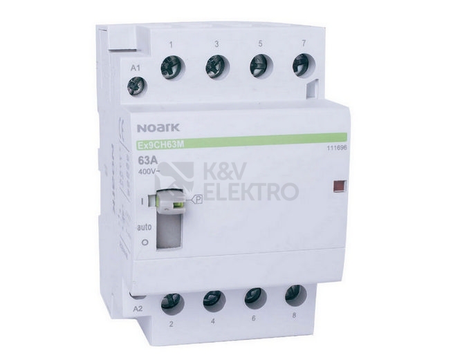 Obrázek produktu Instalační stykač NOARK Ex9CH63M 40 230V EU 230V 63A s manuálním ovládáním 111696 0