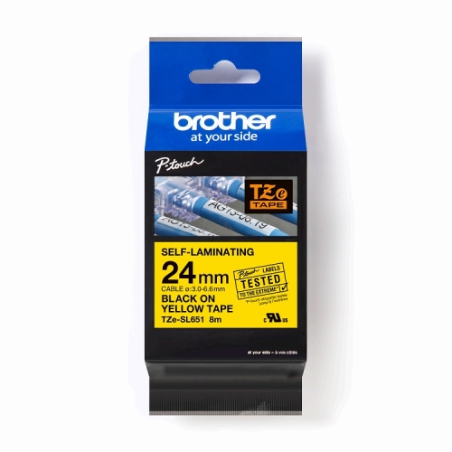 Levně Páska do štítkovače Brother ProTape TZE-SL651 samolaminovací žlutá/černá 24mm 8m