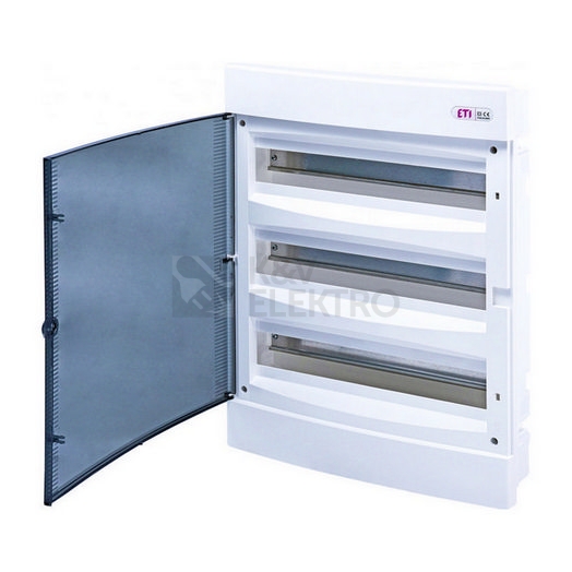 Obrázek produktu Rozvodnice pod omítku ETI ECM 3x18PT 54modulů s průhlednými dvířky 001101047 0