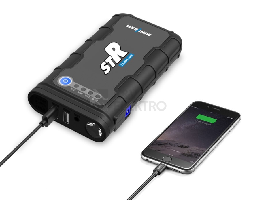 Obrázek produktu Bateriový startovací zdroj/booster 12V MiniBatt STR powerbanka 5V 12000mAh 3