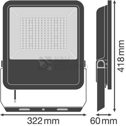 Obrázek produktu LED reflektor LEDVANCE FLOODLIGHT asym. 48°x92° 105W 13750lm 3000K teplá bílá IP65 2
