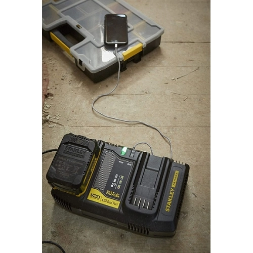 Nabíječka Dual Port Stanley FatMax V20 SFMCB24 18V 4A bez akumulátorů (obrázek 3)