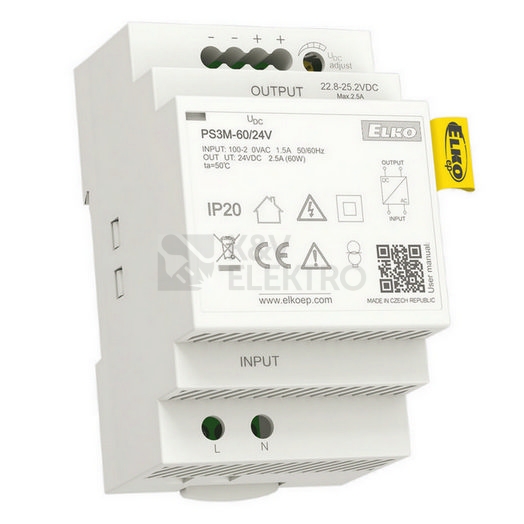 Obrázek produktu Napájecí spínaný zdroj ELKO EP PS3M-60/24V 60W 0
