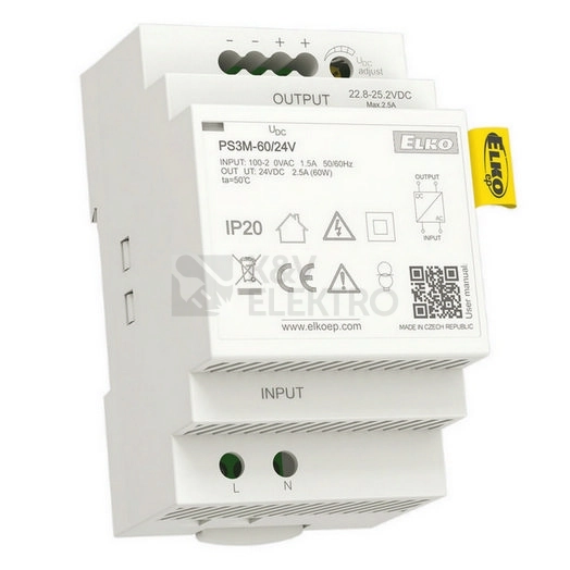 Obrázek produktu Napájecí spínaný zdroj ELKO EP PS3M-60/24V 60W 0