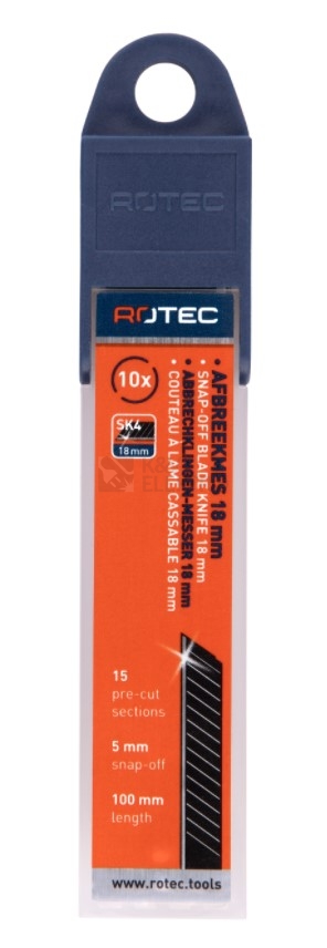 Obrázek produktu  Břity ROTEC 461.0405 100x18mm náhradní odlamovací 10ks ND 4610405 0