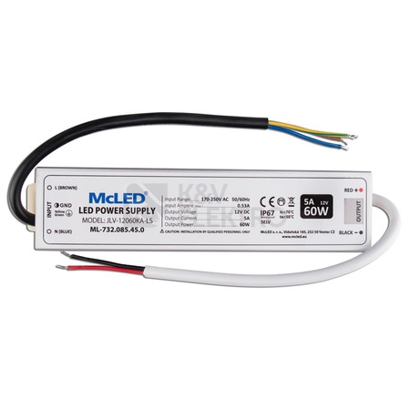 Obrázek produktu LED napájecí zdroj McLED 12VDC 5A 60W ML-732.085.45.0 0