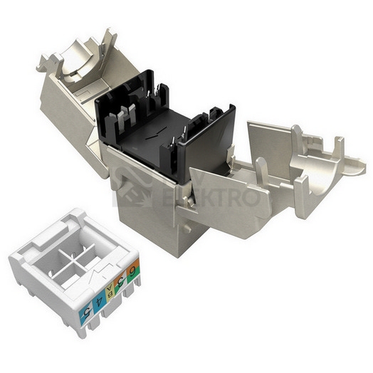 Obrázek produktu Konektor keystone Solarix SXKJ-6-STP-BK-SA CAT6 STP RJ45 MULTIPACK 24 ks 1