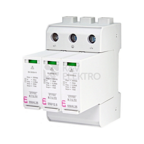 Svodič přepětí ETI ETITEC M T12 PV 1100/12,5 Y 002440511