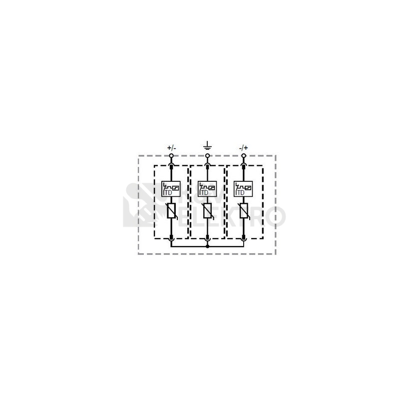 Obrázek produktu Svodič přepětí ETI ETITEC EM T2 PV 1100/20 Y 002440623 2