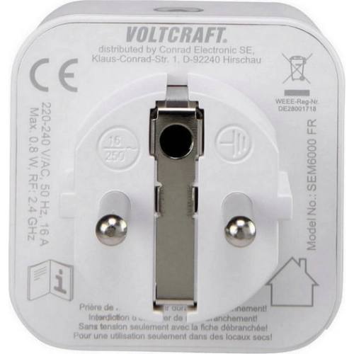 Bluetooth měřič spotřeby energie do zásuvky VOLTCRAFT SEM6000FR 1626068 (obrázek 3)