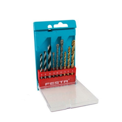 Sada vrtáků 5/6/8mm FESTA 20317 9-dílná