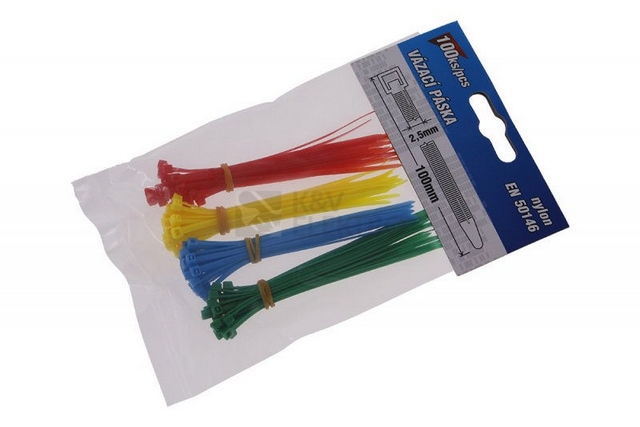 Obrázek produktu Stahovací pásky barevné 100x2,5 (100ks) FESTA 23880 0
