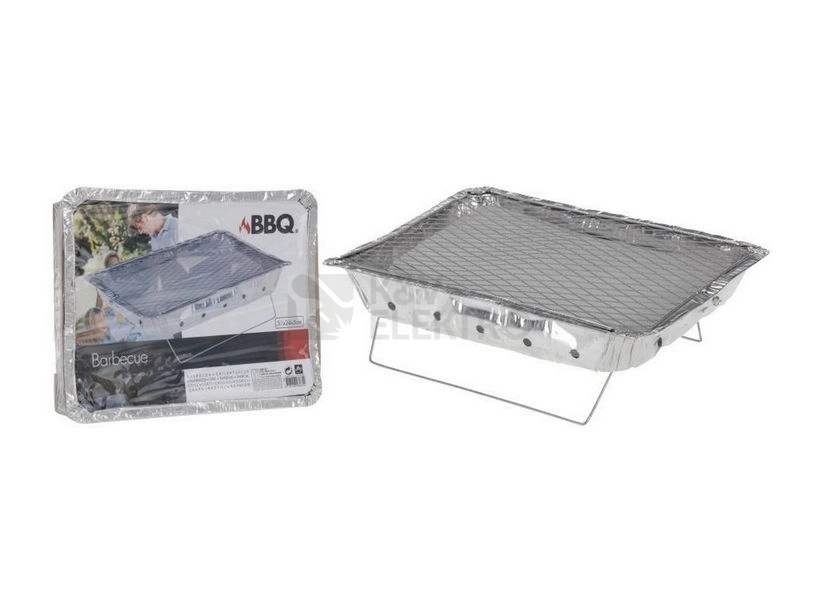 Obrázek produktu Gril jednorázový 31x24x5cm BBQ včetně 0,5kg uhlí 385019
0