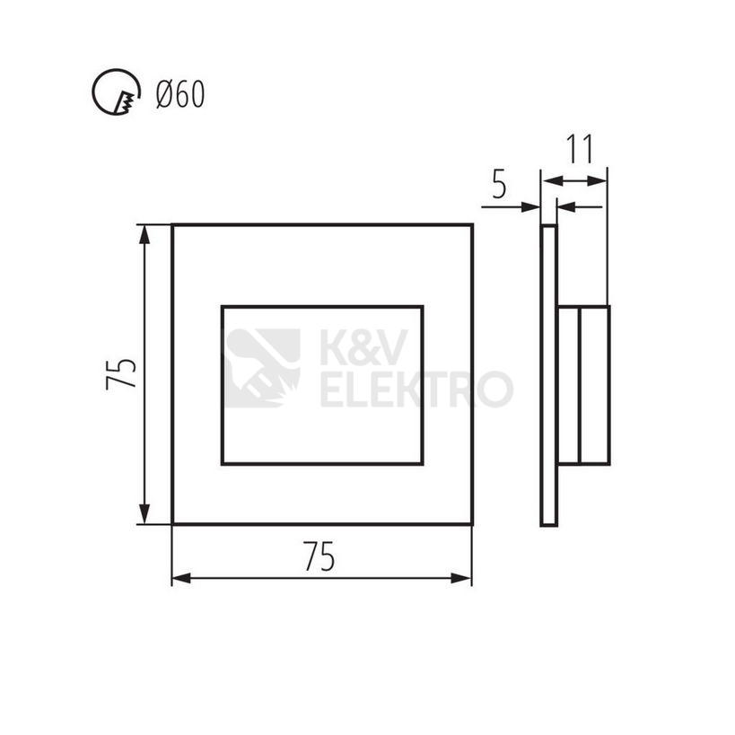 Obrázek produktu Orientační svítidlo 12V Kanlux ERINUS LED LL B-NW 4000K neutrální bílá 33337 3