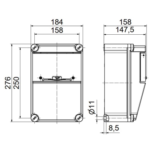Zásuvková skříň nástěnná SC 31 309 E.01 jištěná s chráničem