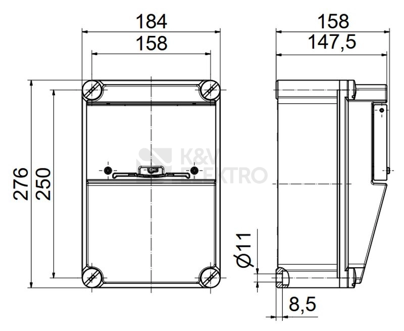 Obrázek produktu Zásuvková skříň nástěnná SC 31 309 E.01 jištěná s chráničem
1