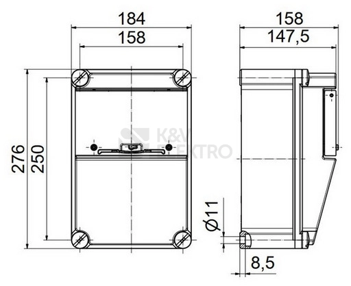 Obrázek produktu Zásuvková skříň nástěnná SC 31 309 E.01 jištěná s chráničem
5