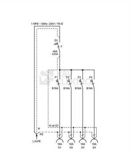 Obrázek produktu  Zásuvková skříň nástěnná SC 31 309 E.01 jištěná s chráničem
 6