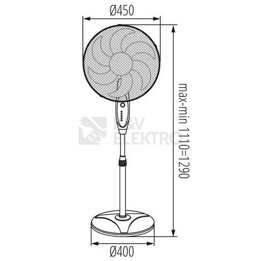 Obrázek produktu Stojací ventilátor Kanlux VENETO-45RC-B černá 23814 2