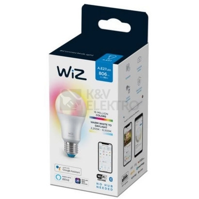 Obrázek produktu Chytrá LED žárovka E27 WiZ A60 8W (60W) 2200-6500K/RGB WiFi stmívatelná 3