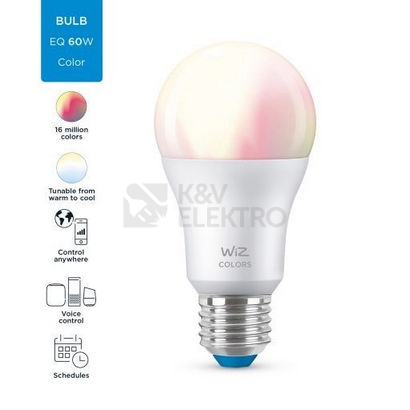 Obrázek produktu Chytrá LED žárovka E27 WiZ A60 8W (60W) 2200-6500K/RGB WiFi stmívatelná 5