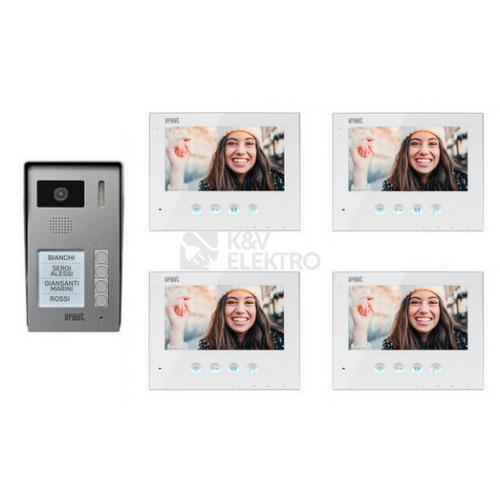 Sada barevného videotelefonu 7" URMET 1730/504 pro čtyři účastníky