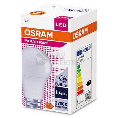 Obrázek produktu LED žárovka E27 OSRAM PARATHOM CL A FR 8,5W (60W) teplá bílá (2700K) 3