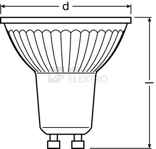 Obrázek produktu LED žárovka GU10 PAR16 OSRAM PARATHOM 8,3W (80W) neutrální bílá (4000K) reflektor 120° stmívatelná 3