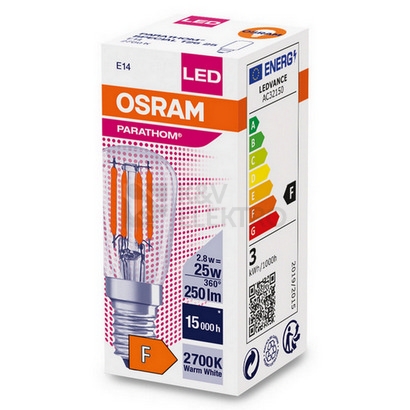Obrázek produktu LED žárovka do lednice E14 OSRAM PARATHOM T26 FIL 2,8W (25W) teplá bílá (2700K) 4