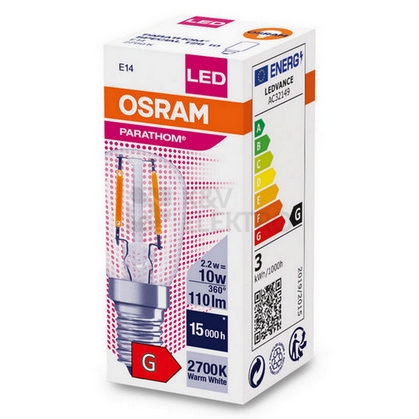 Obrázek produktu LED žárovka do lednice E14 OSRAM PARATHOM T26 Filament 2,2W (10W) teplá bílá (2700K) 1
