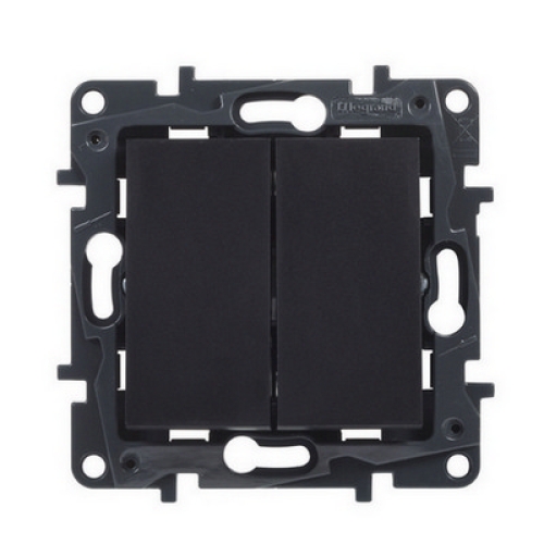 Legrand Niloé Step vypínač č.6+6 černá 863508